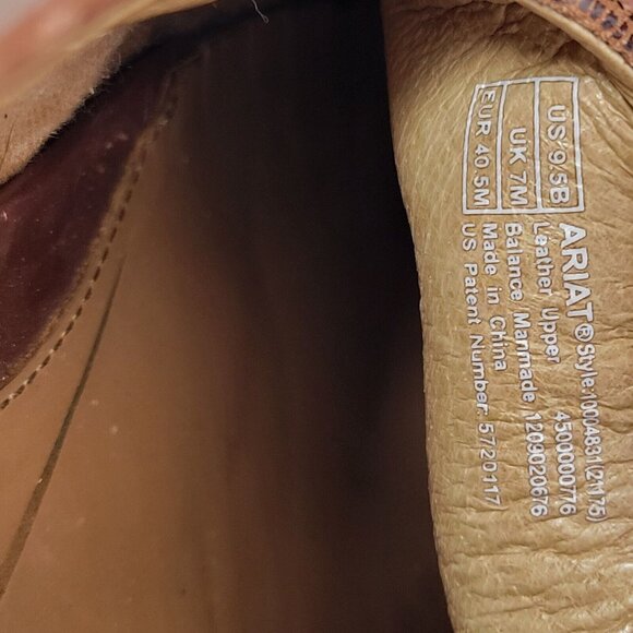 Ariat Womens Size 9.5 Clog Shoe Carmel Brown Slip On Leather Wedge - Picture 7 of 14